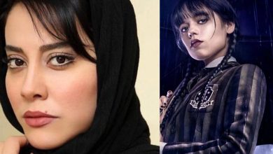 استایل عجیب آشا محرابی با الگو برداری از بازیگر سریال wednesday+تصویر