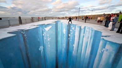 شاهکارهای سه‌بعدی هنرمند آلمانی که خیابان‌ها را به «درّه‌» تبدیل می‌کند