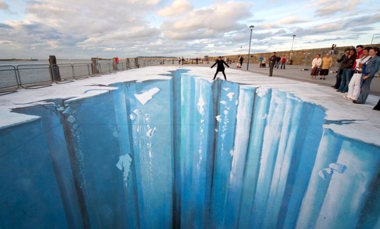 شاهکارهای سه‌بعدی هنرمند آلمانی که خیابان‌ها را به «درّه‌» تبدیل می‌کند