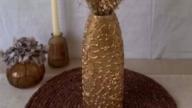 با قوطی های بازیافتی گلدان های طلایی زیبا بسازید+فیلم