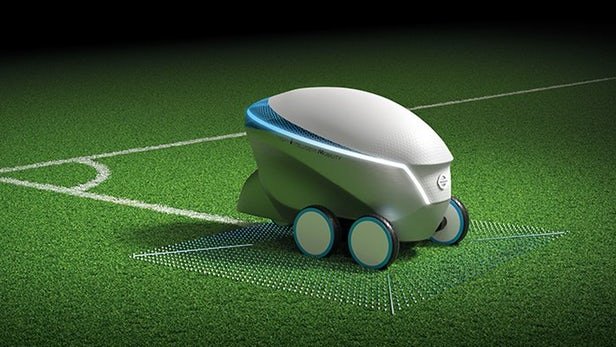 جوجه رباطی که زمین فوتبال را هوشمندانه خط کشی میکند+فیلم