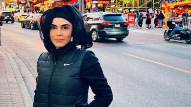 جشن تولد لوکس آزاده زارعی بازیگر آوای باران در کنار آبشار نیاگارا+تصاویر