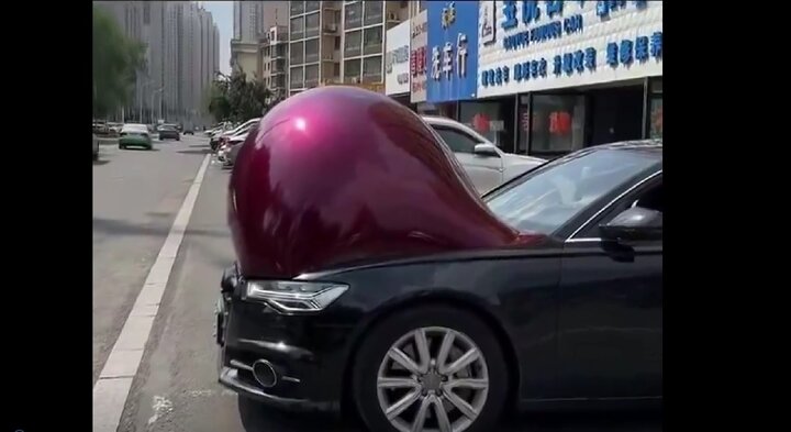 تغییر شکل عجیب خودری چینی در اثر گرما + فیلم